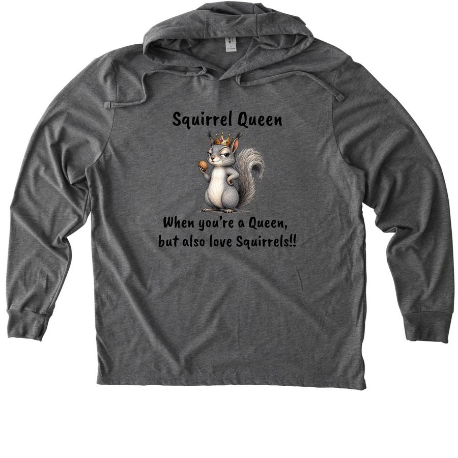 Squirrel Queen, a Aluminum Grey Allmade Eco Triblend Hoodie Tee