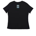 Cosmic Chaos Jazz, a Black Women's Relaxed V-Neck Tee (back-view)