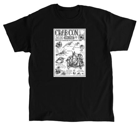 Crab Con 2026 art shirt, a Black Classic Unisex Tee