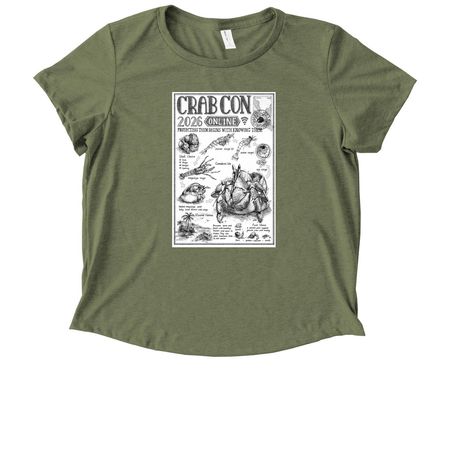 Crab Con 2026 art shirt, a Olive You Green Allmade Eco Triblend Women?s Scoop Neck Tee