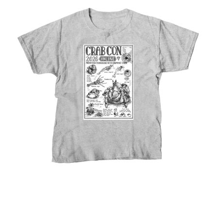 Crab Con 2026 art shirt, a Sport Grey Youth Unisex Tee