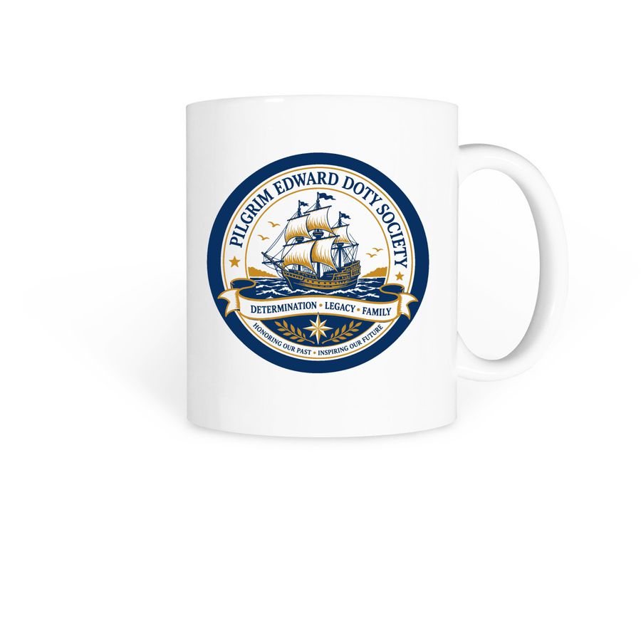 Pilgrim Edward Doty Society Coffee Mug, a White Coffee Mug