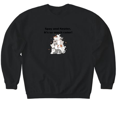 Spay and Neuter!, a Black Softstyle Crewneck Sweatshirt