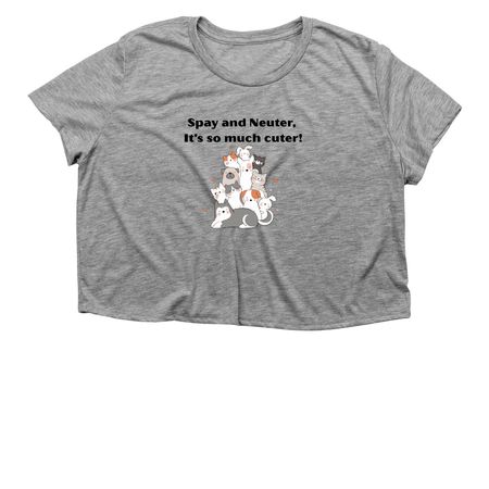 Spay and Neuter!, a Athletic Heather Women?s Flowy Cropped Tee