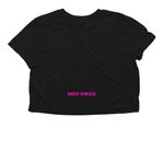 RN Crop, a Black Women?s Flowy Cropped Tee (back-view)