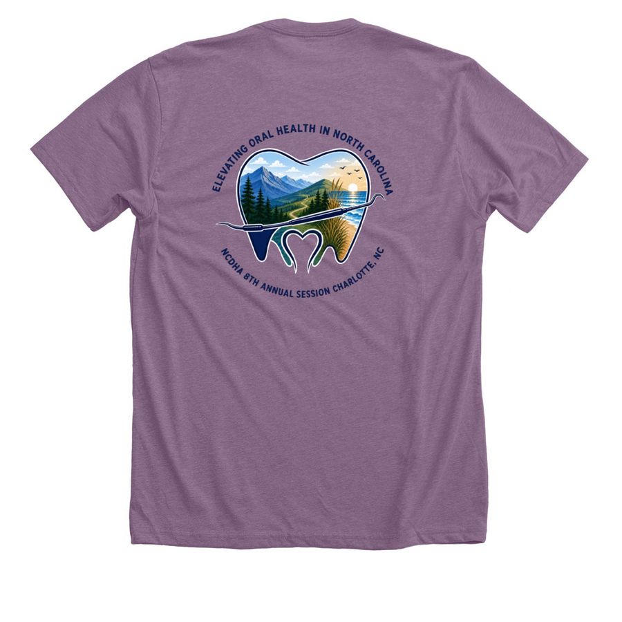 NCDHA 8th Annual Session, a Heather Purple Premium Unisex Tee (back-view)