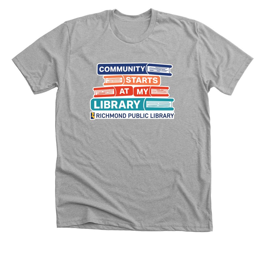 Community at My Library Youth & Adult Gear, a Athletic Heather Premium Unisex Tee