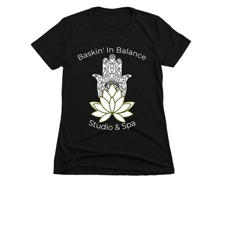 Hamsa Lotus, a Black Women's Slim Fit Tee