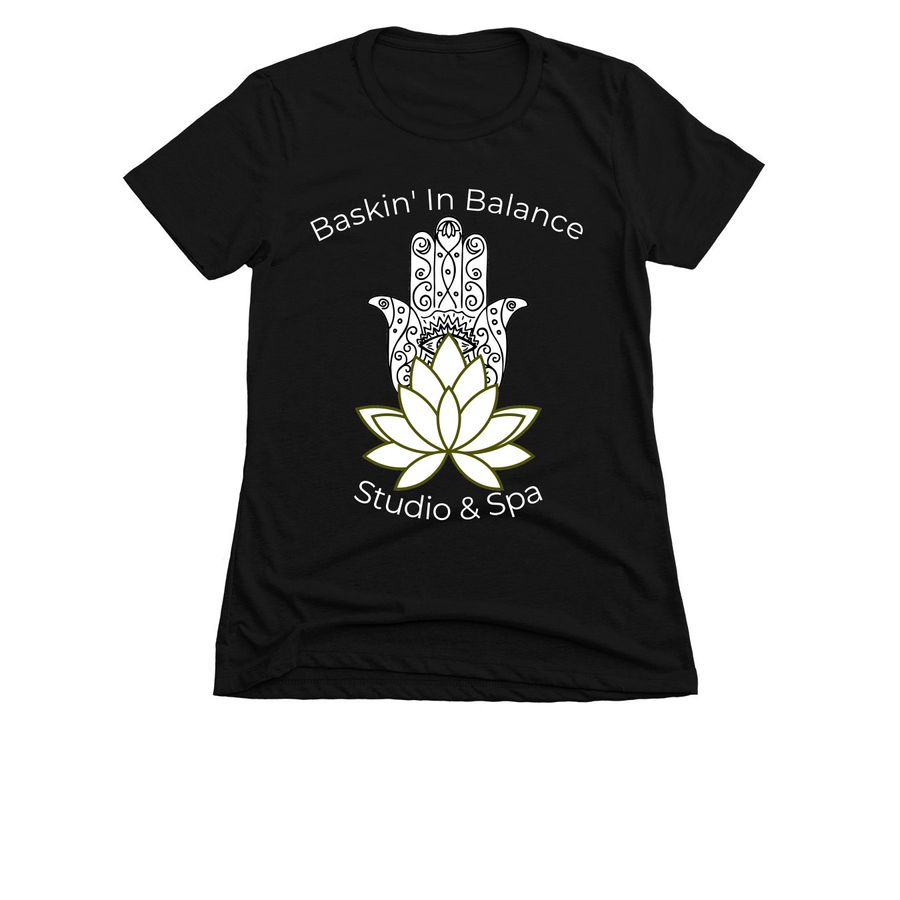 Hamsa Lotus, a Black Women's Slim Fit Tee