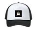 Trucker Hat, a White/ Deep Black Printed Foam Trucker Hat