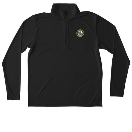 Hawai?i Pride for USNA Midshipmen & Alumni, a Black Unisex Performance Quarter Zip Pullover