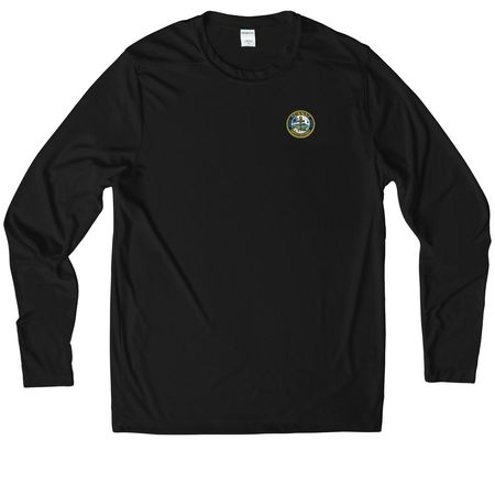 Hawai?i Pride for USNA Midshipmen & Alumni, a Black UV Performance Long Sleeve Tee