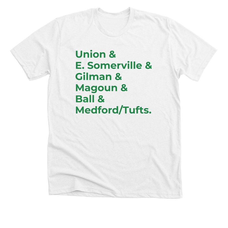 Somerville PTAs: GLX Tees (reverse colors), a Solid White Blend Premium Unisex Tee
