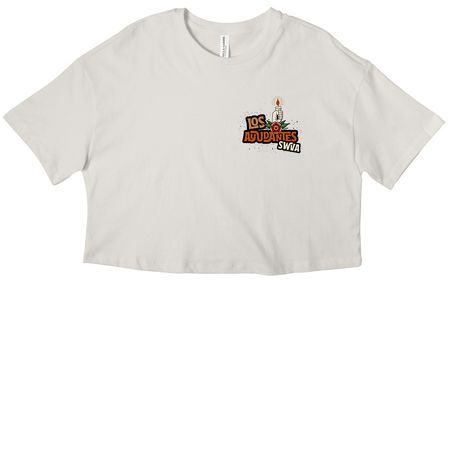 Los Ayudantes, a Vintage White Women?s Cropped Cotton Tee