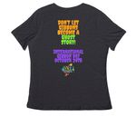 International Gibbon Day 2026, a Dark Grey Heather Women's Relaxed V-Neck Tee (back-view)
