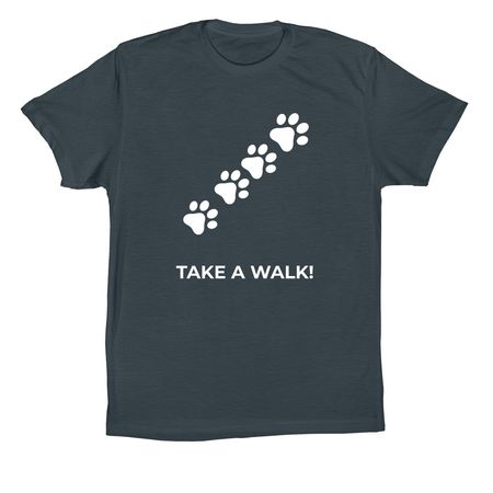 Take a walk!, a Dark Grey Premium Cotton Tee