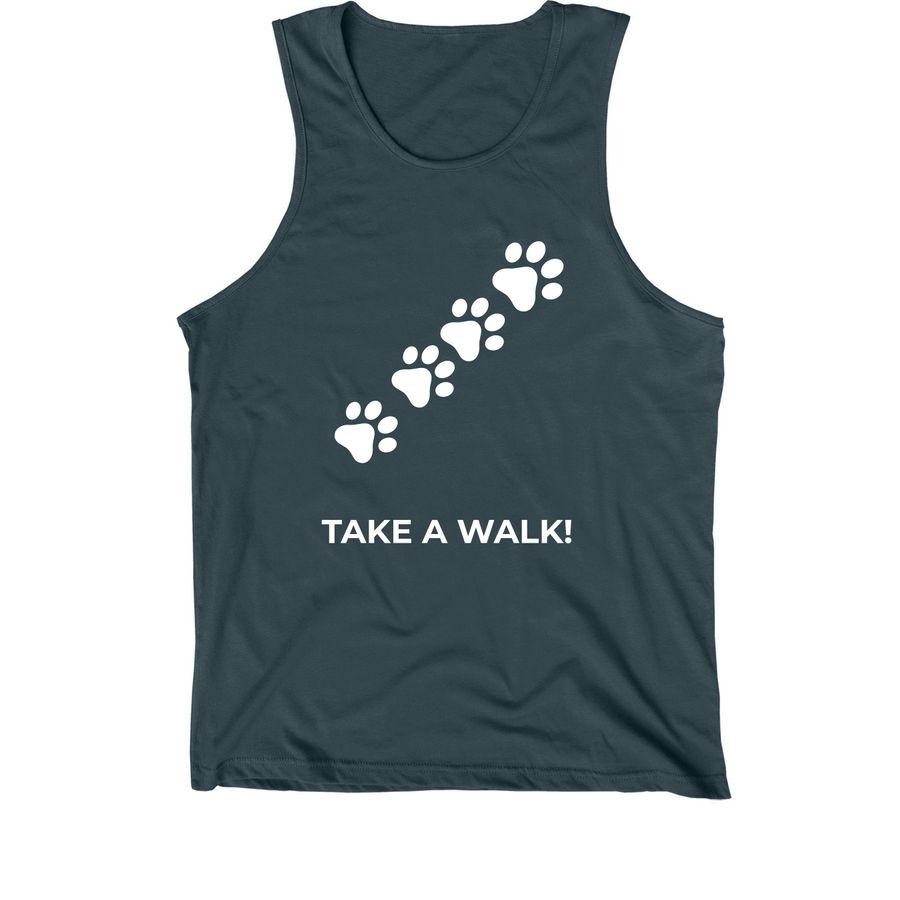 Take a walk!, a Dark Grey Premium Cotton Tank