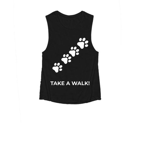 Take a walk!, a Black Women's Muscle Tank