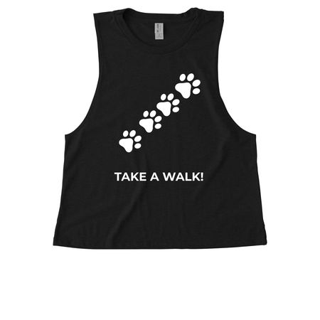 Take a walk!, a Deep Black Allmade Eco Triblend Women?s Muscle Tank