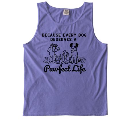 A Pawfect Life Starts with You, a Violet Comfort Colors Tank Top
