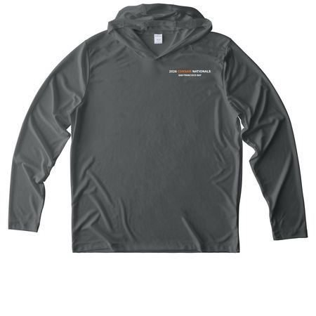 2026 Corsair Nationals Active Wear, a Dark Smoke Grey UV Performance Long Sleeve Hoodie