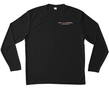 2026 Corsair Nationals Active Wear, a Black Unisex Performance Long Sleeve Tee
