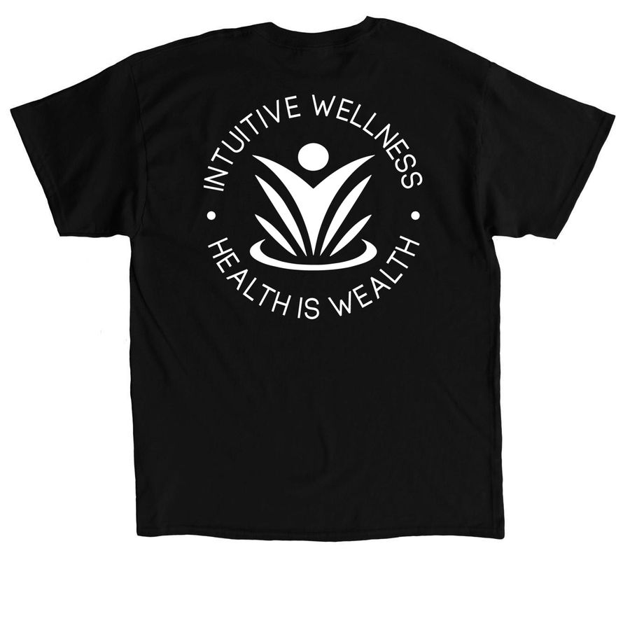 Intuitive Wellness, a Black Classic Unisex Tee (back-view)