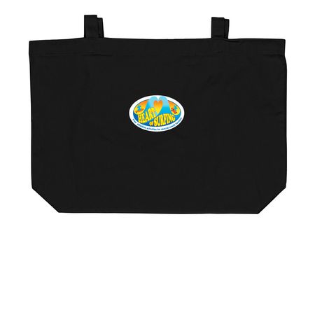 Heart of Surfing-Ocean Playground Tote, a Black Large Organic Cotton Tote Bag
