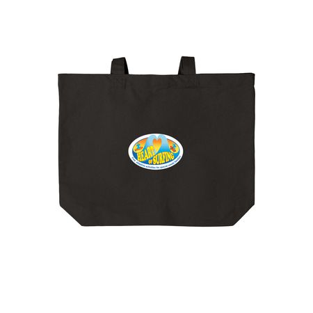 Heart of Surfing-Ocean Playground Tote, a Deep Black Cotton Canvas Tote Bag