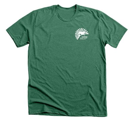 Classic Logo White Small, a Heather Grass Green Premium Unisex Tee