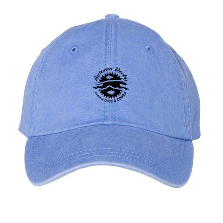 Hats - black logo, a Periwinkle Printed Pigment Dye Baseball Cap