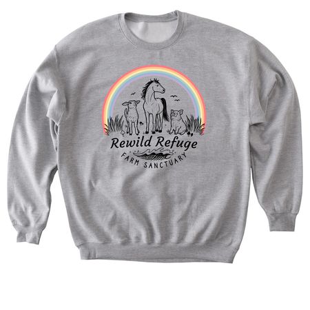 Classic Rewild Rainbow (Black Logo), a Sport Grey Softstyle Crewneck Sweatshirt