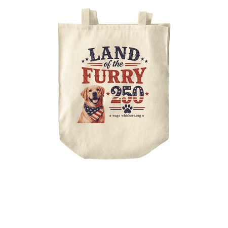 "Land of the Furry" Dog Tote, a Natural Over-the-Shoulder Shopping Tote Bag