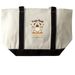 Yoga Buff Tote, a Natural/Black Large Two-Tone Canvas Tote Bag (back-view)