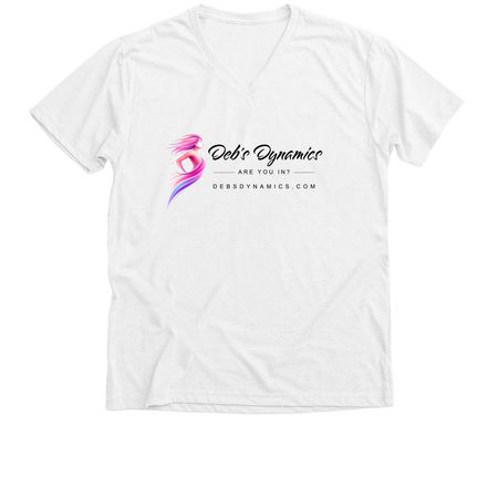 Deb's Dynamics, a Solid White Blend Premium V-Neck Tee