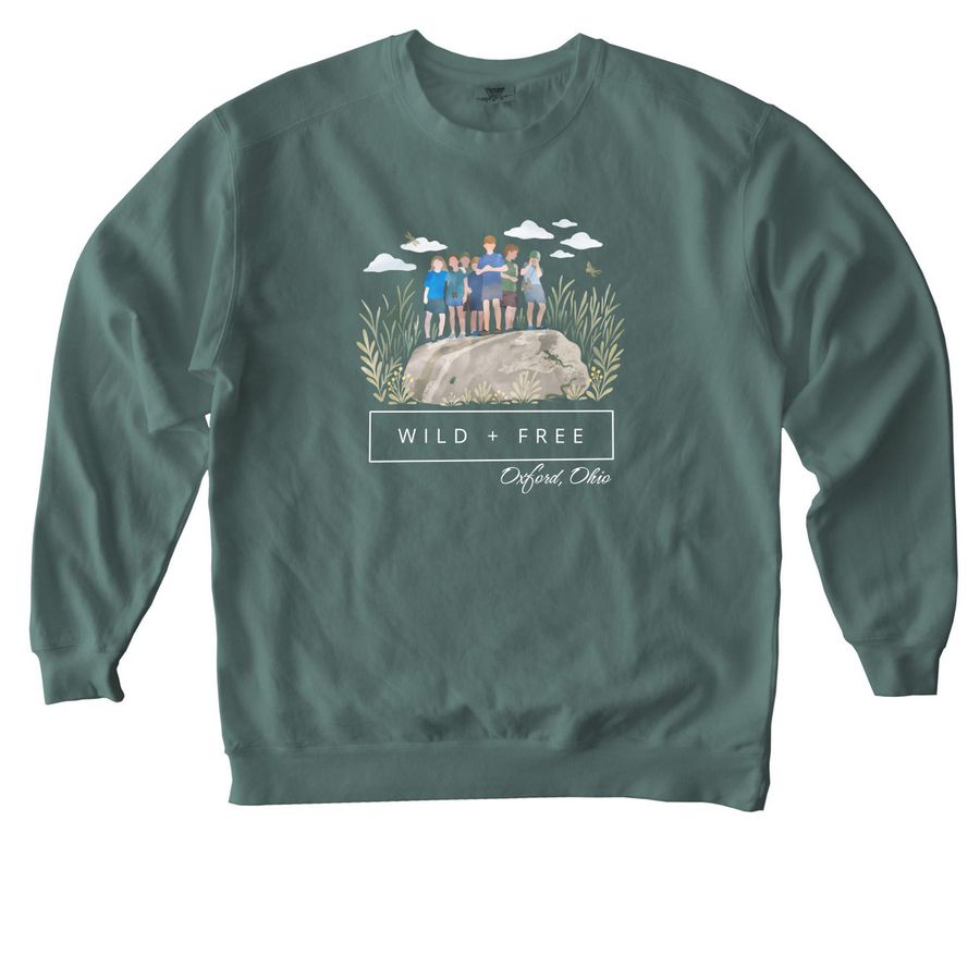 Wild & Free ?26-?27, a Blue Spruce Comfort Colors Crewneck Sweatshirt