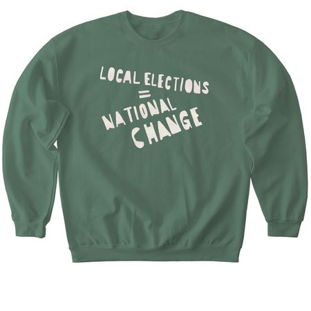 Vote for Something, a Military Green Softstyle Crewneck Sweatshirt