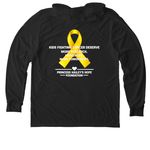My Hero Needed a Cure, a Space Black Allmade Eco Triblend Hoodie Tee (back-view)
