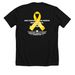 My Hero Needed a Cure, a Solid Black Blend Premium Unisex Tee (back-view)