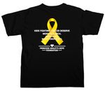 My Hero Needed a Cure, a Black Comfort Colors Unisex Tee (back-view)