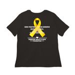 My Hero Needed a Cure, a Black Women?s Relaxed Cotton Tee (back-view)