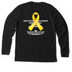 My Hero Needed a Cure, a Solid Black Blend Premium Long Sleeve Tee (back-view)