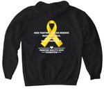 My Hero Needed a Cure, a Black Gildan Softstyle Pullover Hoodie (back-view)