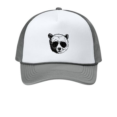 The Mama Bear Collection, a White/ Deep Smoke Printed Foam Trucker Hat