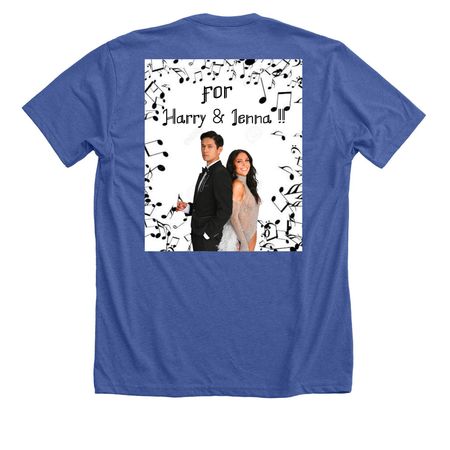 Gleek Out! (Harry & Jenna DWTS), a Solid True Royal Premium Unisex Tee (back-view)
