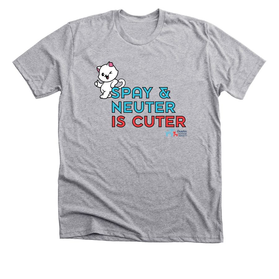 Spay & Neuter is Cuter!, a Athletic Heather Premium Unisex Tee