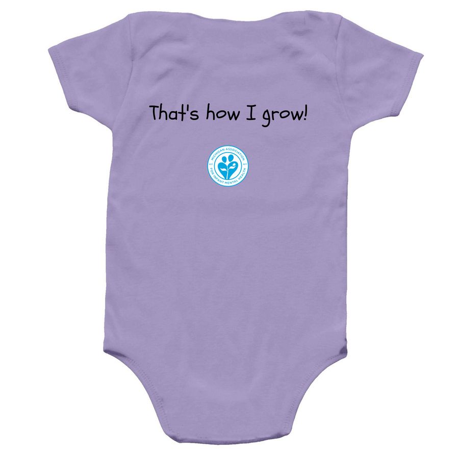 LOVED. SAFE. SECURE.&nbsp;, a Lavender Infant Onesie (back-view)