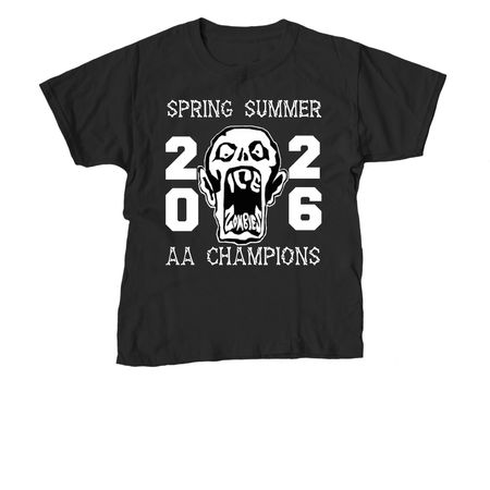 Zombies AA 2026 Spring/Summer Championship!, a Black Youth Unisex Tee