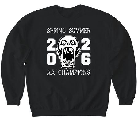 Zombies AA 2026 Spring/Summer Championship!, a Black Softstyle Crewneck Sweatshirt