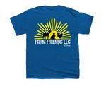 Farm Friends Spring Hay Fund 2026, a Royal Blue Youth Unisex Tee (back-view)